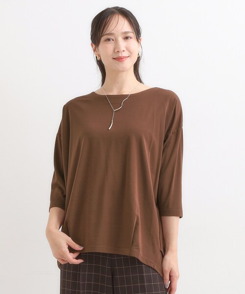 SHOO・LA・RUE（シューラルー）の「【7分袖】裾タックデザインカットソー（Tシャツ/カットソー・レディース・グリーン系/ブラック/ブラウン系・01/02/03/04）」の12枚目の写真