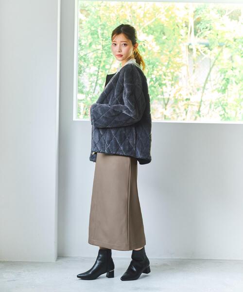 index(インデックス)の「リバーシブル キルティングファーブルゾン【洗濯機OK】(ブルゾン・レディース・アイボリー/ブラック・36/42/40/38)」の18枚目の写真