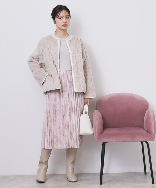 リバーシブル キルティングファーブルゾン【洗濯機OK】（ブルゾン