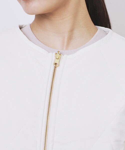 index(インデックス)の「リバーシブル キルティングファーブルゾン【洗濯機OK】(ブルゾン・レディース・アイボリー/ブラック・36/42/40/38)」の7枚目の写真