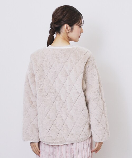 index(インデックス)の「リバーシブル キルティングファーブルゾン【洗濯機OK】(ブルゾン・レディース・アイボリー/ブラック・36/42/40/38)」の13枚目の写真