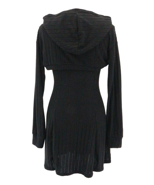 ALLuRing ChaRm（アリュリングチャーム）の「【2点セット】Ensemble Rib Knit Hoodie Dress / アンサンブルリブニットフーディワンピース（ワンピース・レディース・ブラック/グレー・FREE）」の10枚目の写真