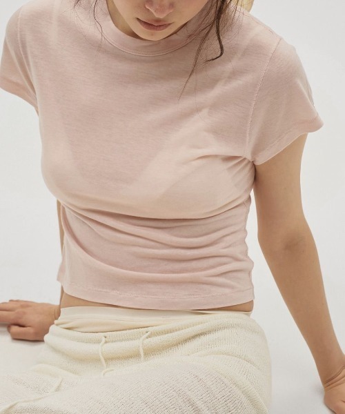 TODAYFUL(トゥデイフル)の「【TODAYFUL/トゥデイフル】Compact Smooth T-shirts/コンパクトスムースTシャツ(Tシャツ/カットソー・レディース・グレー/ベビーピンク/チョコ/キナリ・FREE)」の12枚目の写真
