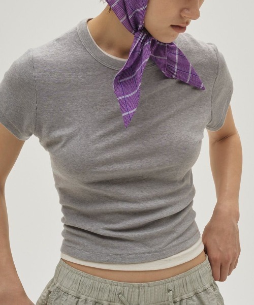 TODAYFUL(トゥデイフル)の「【TODAYFUL/トゥデイフル】Compact Smooth T-shirts/コンパクトスムースTシャツ(Tシャツ/カットソー・レディース・グレー/ベビーピンク/チョコ/キナリ・FREE)」の10枚目の写真