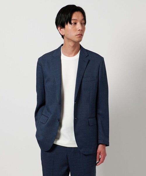 セール】リネンライク スラブツイル 2ボタンジャケット-セットアップ