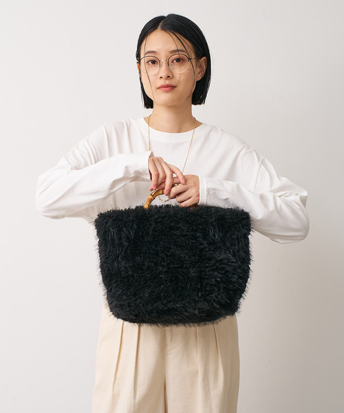 EARTH MADE(アースメイド)の「【WEB限定】【EARTH MADE】ファーバンブートートバッグ(トートバッグ・レディース・グレー/ブラック/ブラウン・フリー)」の11枚目の写真