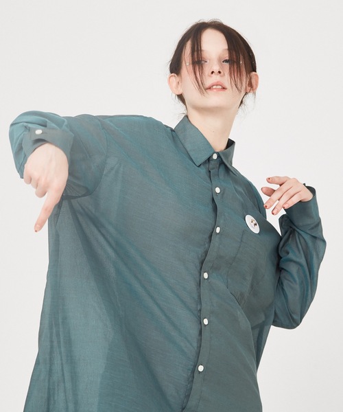 BEDSIDEDRAMA(ベットサイドドラマ)の「Mirage Maxi Shirt(シャツワンピース・レディース・ブルー/グリーン/ブラウン・1/2)」の4枚目の写真