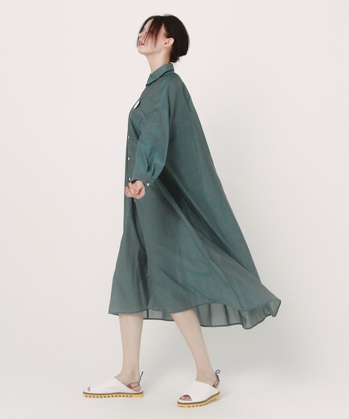 BEDSIDEDRAMA(ベットサイドドラマ)の「Mirage Maxi Shirt(シャツワンピース・レディース・ブルー/グリーン/ブラウン・1/2)」の10枚目の写真