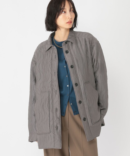 studio CLIP（スタディオクリップ）の「【daily CLIP】パターンキルトライトジャケット（ブルゾン・レディース・ブラック/グレー・FREE）」の4枚目の写真