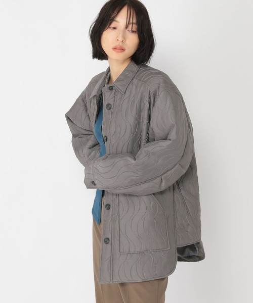studio CLIP（スタディオクリップ）の「【daily CLIP】パターンキルトライトジャケット（ブルゾン・レディース・ブラック/グレー・FREE）」の5枚目の写真