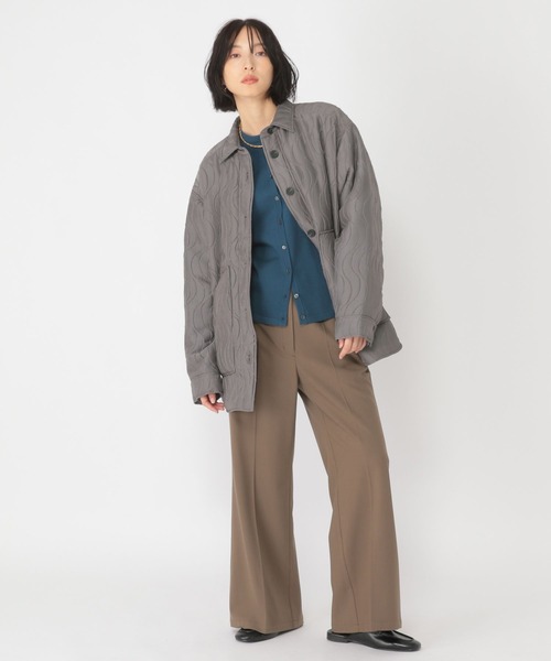 studio CLIP（スタディオクリップ）の「【daily CLIP】パターンキルトライトジャケット（ブルゾン・レディース・ブラック/グレー・FREE）」の9枚目の写真
