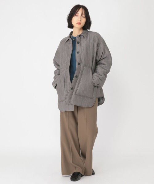 studio CLIP（スタディオクリップ）の「【daily CLIP】パターンキルトライトジャケット（ブルゾン・レディース・ブラック/グレー・FREE）」の10枚目の写真