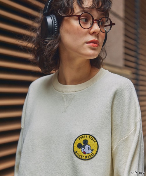 Disney（ディズニー）の「【Disney】別注 Mickey&Friends ミッキー＆フレンズ ヴィンテージライクグラフィックオーバーサイズニットプルオーバー（ニット/セーター・レディース・アイボリー/杢グレー/ネイビー系/ネイビー・FREE）」の6枚目の写真