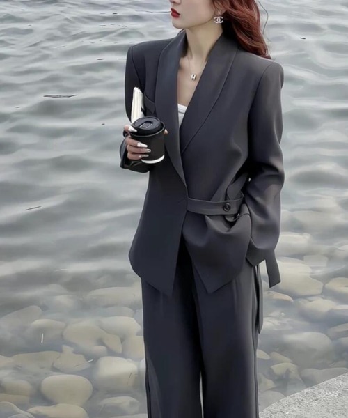 ウエストベルト付きスーツセット（セットアップ）｜semplice