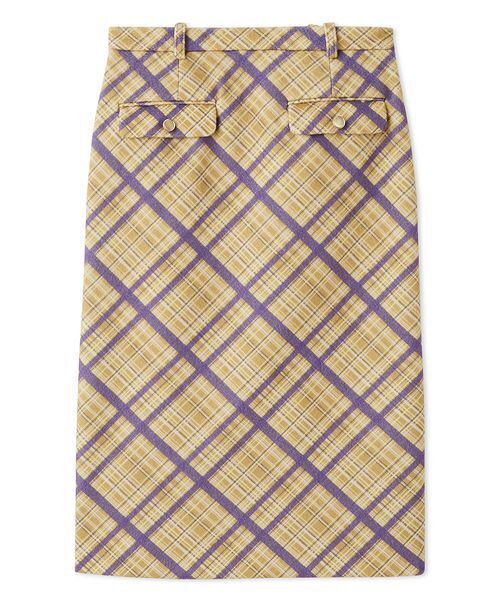 LILY BROWN(リリーブラウン)の「ウーリーチェックミディスカート(スカート・レディース・グレイッシュベージュ/ネイビー/イエロー・1/0)」の3枚目の写真