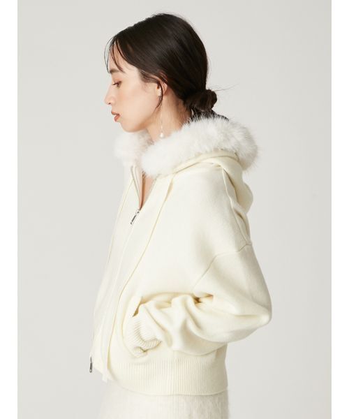 FRAY I.D（フレイアイディー）の「フードファージップニットパーカー（パーカー・レディース・モカ/グレー/オフホワイト・F）」の8枚目の写真