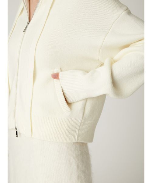 FRAY I.D（フレイアイディー）の「フードファージップニットパーカー（パーカー・レディース・モカ/グレー/オフホワイト・F）」の10枚目の写真