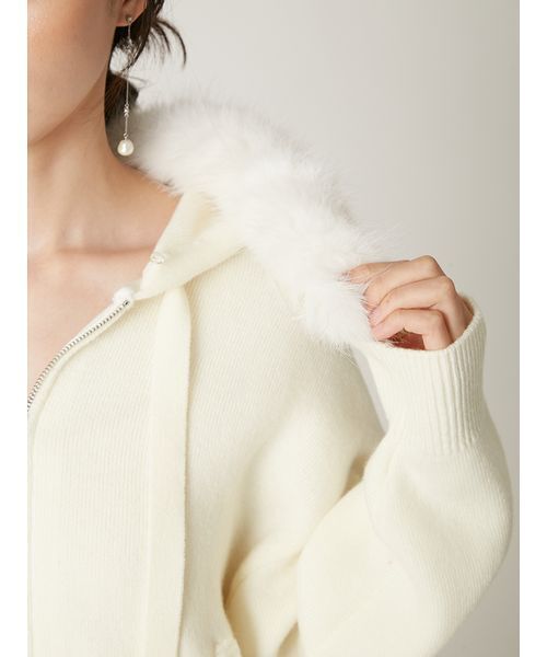 FRAY I.D（フレイアイディー）の「フードファージップニットパーカー（パーカー・レディース・モカ/グレー/オフホワイト・F）」の12枚目の写真