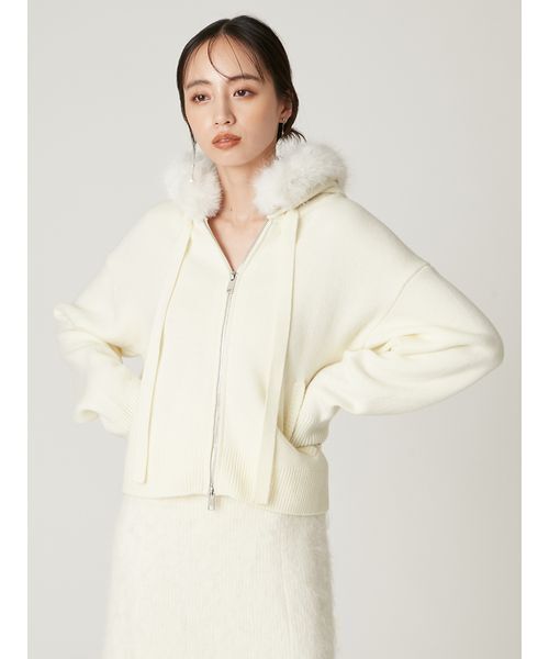 FRAY I.D（フレイアイディー）の「フードファージップニットパーカー（パーカー・レディース・モカ/グレー/オフホワイト・F）」の15枚目の写真