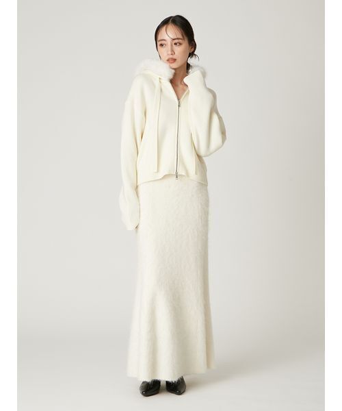 FRAY I.D（フレイアイディー）の「フードファージップニットパーカー（パーカー・レディース・モカ/グレー/オフホワイト・F）」の17枚目の写真