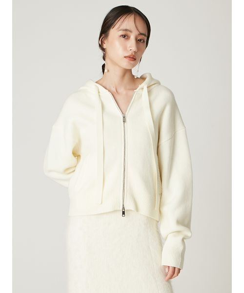 FRAY I.D（フレイアイディー）の「フードファージップニットパーカー（パーカー・レディース・モカ/グレー/オフホワイト・F）」の19枚目の写真