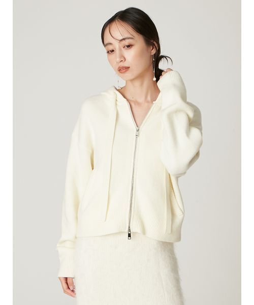 FRAY I.D（フレイアイディー）の「フードファージップニットパーカー（パーカー・レディース・モカ/グレー/オフホワイト・F）」の20枚目の写真