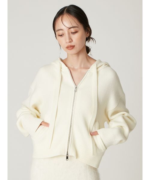 FRAY I.D（フレイアイディー）の「フードファージップニットパーカー（パーカー・レディース・モカ/グレー/オフホワイト・F）」の21枚目の写真