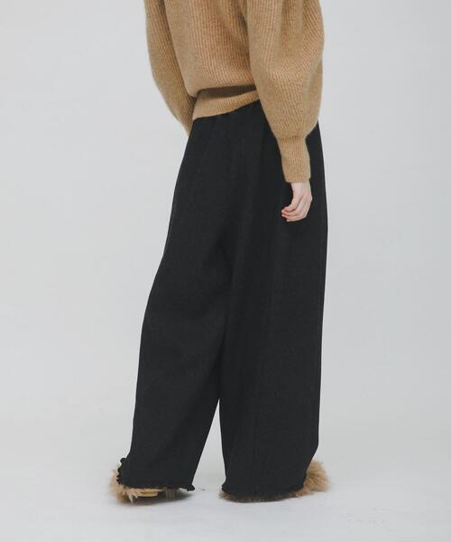 LAATO（ラート）の「frill frill wool pants（その他パンツ・レディース・ブラック/ライトカーキ・FREE）」の5枚目の写真