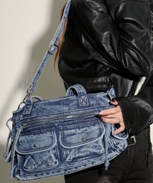 .KOM（ドットコム）の「『.KOM/ドットケーオーエム』デニムショルダーバッグ 2WAYバッグ【CN】【Z】（ショルダーバッグ）」