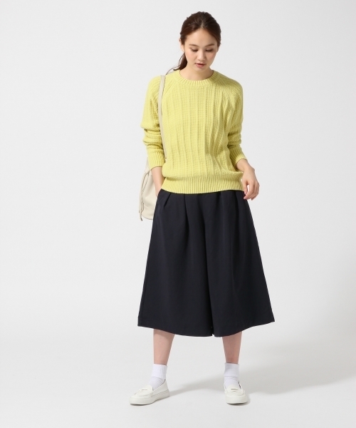 GLOBAL WORK（グローバルワーク）の「３ゲージリンクスストライプニット/705489（ニット/セーター・レディース・ホワイト/ネイビー/ライトイエロー/カーキ・MEDIUM/LARGE/SMALL）」の6枚目の写真