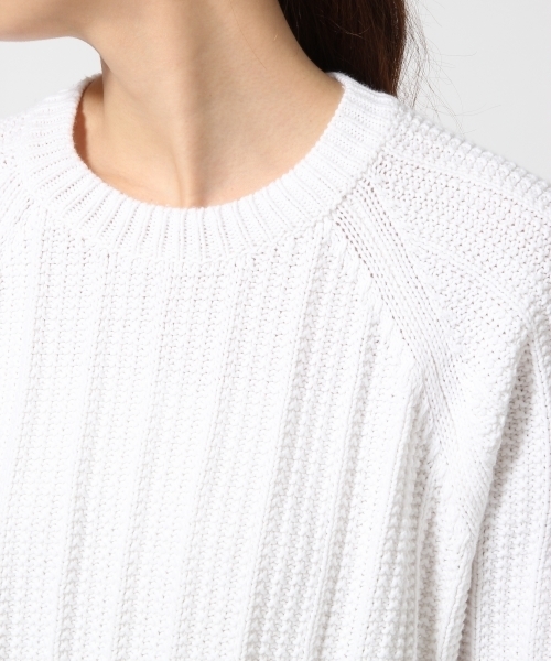 GLOBAL WORK（グローバルワーク）の「３ゲージリンクスストライプニット/705489（ニット/セーター・レディース・ホワイト/ネイビー/ライトイエロー/カーキ・MEDIUM/LARGE/SMALL）」の11枚目の写真