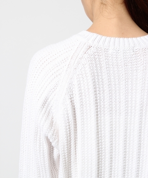 GLOBAL WORK（グローバルワーク）の「３ゲージリンクスストライプニット/705489（ニット/セーター・レディース・ホワイト/ネイビー/ライトイエロー/カーキ・MEDIUM/LARGE/SMALL）」の8枚目の写真