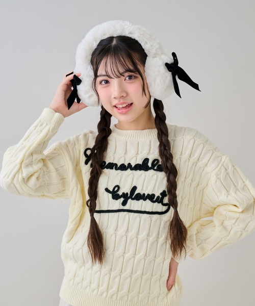 by LOVEiT（バイラビット）の「リボンつきイヤーマフ（イヤーマフ・キッズ・ブラック/ホワイト・F）」の3枚目の写真