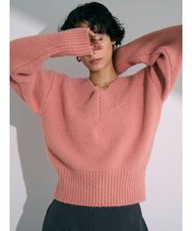 LAGUNAMOON | 【WEB限定】Vネックカラーショートニットプルオーバー(ニット/セーター)