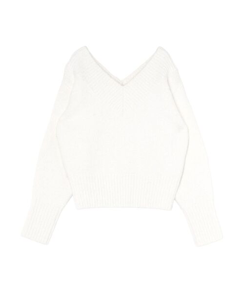 LAGUNAMOON（ラグナムーン）の「【WEB限定】Vネックカラーショートニットプルオーバー（ニット/セーター・レディース・グレー/ブルー/ブラック/ピンク/ホワイト・FREE）」の13枚目の写真