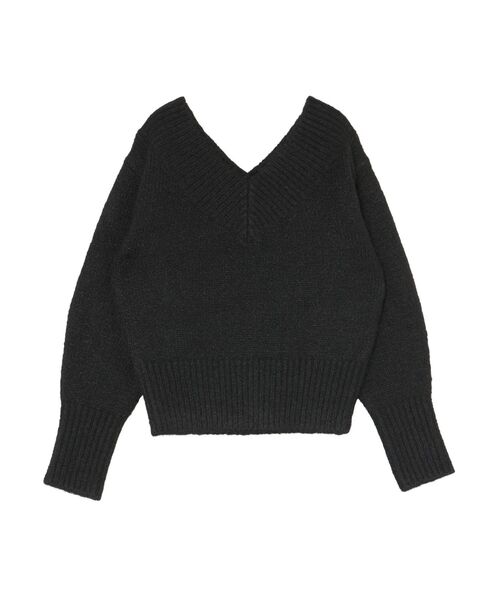 LAGUNAMOON（ラグナムーン）の「【WEB限定】Vネックカラーショートニットプルオーバー（ニット/セーター・レディース・グレー/ブルー/ブラック/ピンク/ホワイト・FREE）」の14枚目の写真