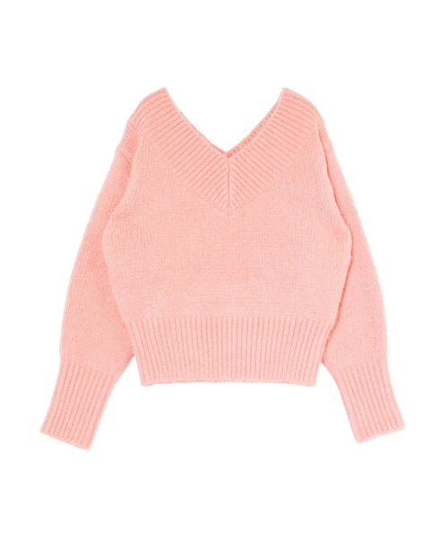 LAGUNAMOON（ラグナムーン）の「【WEB限定】Vネックカラーショートニットプルオーバー（ニット/セーター・レディース・グレー/ブルー/ブラック/ピンク/ホワイト・FREE）」の15枚目の写真