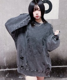 REFLEM（レフレム）の「『REFLEM/レフレム』スカルプリントダメージPO/プルオーバースウェットシャツ（スウェット）」