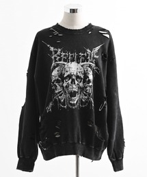 REFLEM（レフレム）の「『REFLEM/レフレム』スカルプリントダメージPO/プルオーバースウェットシャツ（スウェット）」