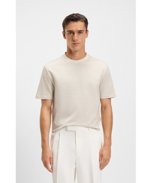 BOSS(ボス)の「シルケットコットン Tシャツ マイクロパターン(Tシャツ/カットソー・メンズ・ブラック/ホワイト/ダークグリーン・S/M/L/XL/XXL)」の2枚目の写真