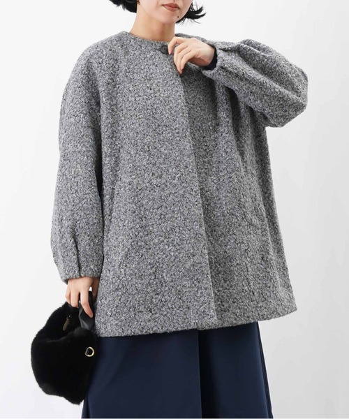 セール】LC/LLL ブークレーノーカラーコート（ノーカラーコート