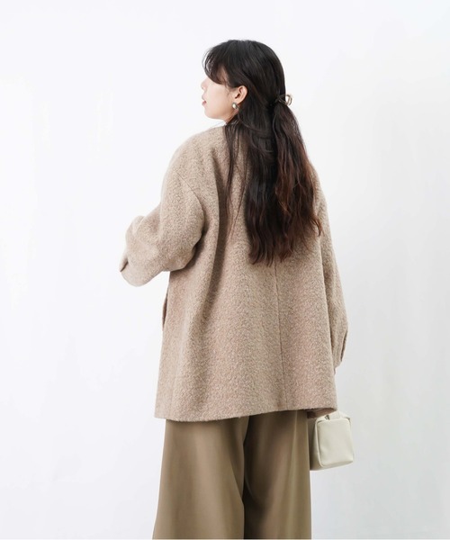 セール】LC/LLL ブークレーノーカラーコート（ノーカラーコート