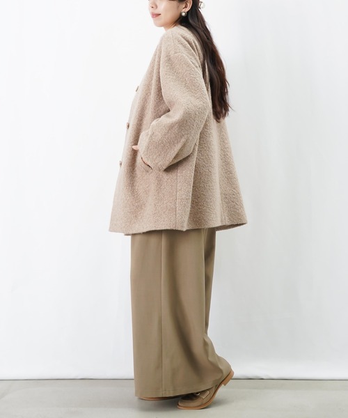 LUCA/LADY LUCK LUCA（ルカ/レディラックルカ）の「LC/LLL ブークレーノーカラーコート（ノーカラーコート・レディース・ブラック/グレー/ベージュ・FREE）」の11枚目の写真