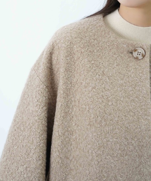 セール】LC/LLL ブークレーノーカラーコート（ノーカラーコート