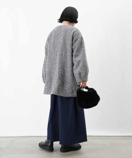 LUCA/LADY LUCK LUCA（ルカ/レディラックルカ）の「LC/LLL ブークレーノーカラーコート（ノーカラーコート・レディース・ブラック/グレー/ベージュ・FREE）」の18枚目の写真