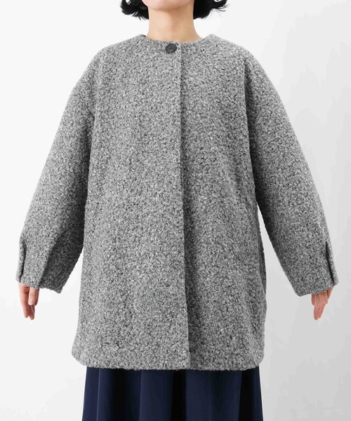 LUCA/LADY LUCK LUCA（ルカ/レディラックルカ）の「LC/LLL ブークレーノーカラーコート（ノーカラーコート・レディース・ブラック/グレー/ベージュ・FREE）」の21枚目の写真