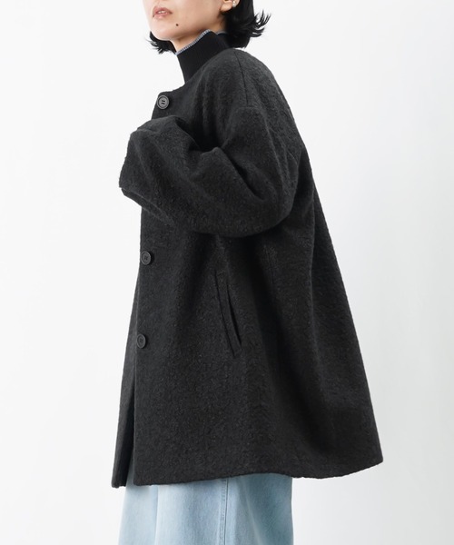 セール】LC/LLL ブークレーノーカラーコート（ノーカラーコート