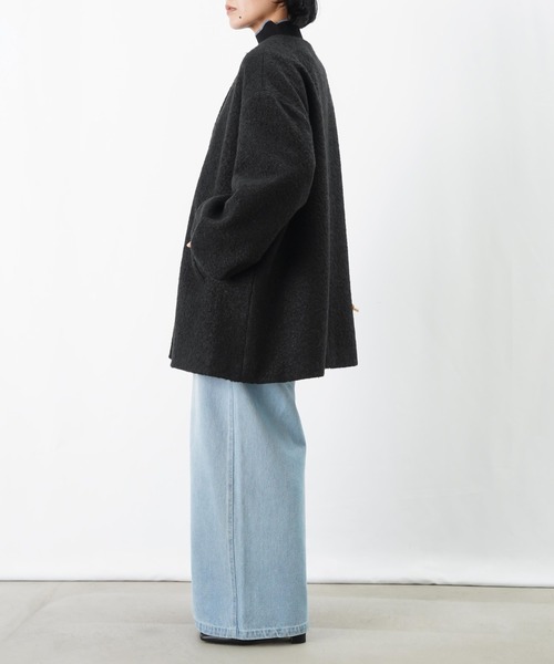 LUCA/LADY LUCK LUCA（ルカ/レディラックルカ）の「LC/LLL ブークレーノーカラーコート（ノーカラーコート・レディース・ブラック/グレー/ベージュ・FREE）」の8枚目の写真