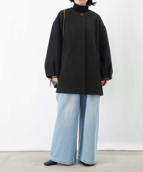 LUCA/LADY LUCK LUCA（ルカ/レディラックルカ）の「LC/LLL ブークレーノーカラーコート（ノーカラーコート・レディース・ブラック/グレー/ベージュ・FREE）」の9枚目の写真