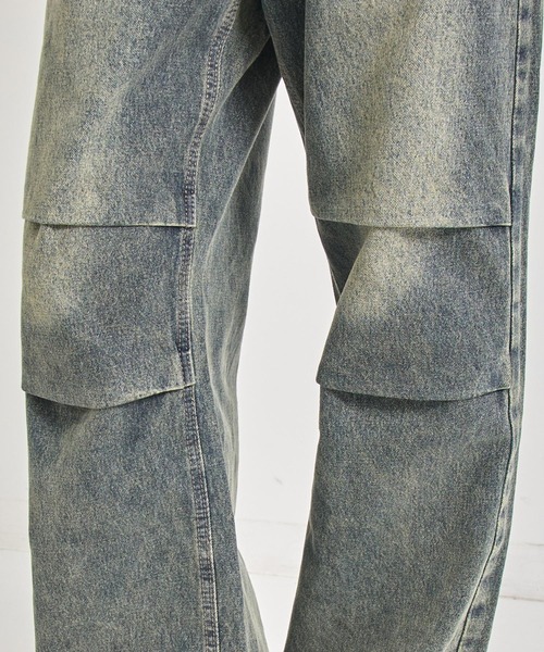 ANAP(アナップ)の「ニータック デザイン ウィンテージ加工 ワイド デニム パンツ(デニムパンツ・レディース・ブルー・M/S)」の18枚目の写真